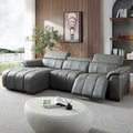 Wall-Hugger Electric Reclining L-Shaped Sofa in Genuine Leather with USB Port