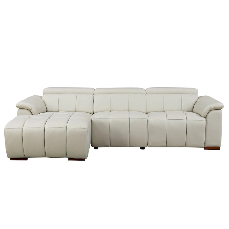 Wall-Hugger Electric Reclining L-Shaped Sofa in Genuine Leather with USB Port