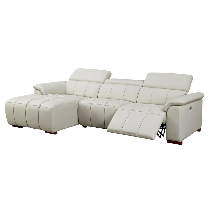 Wall-Hugger Electric Reclining L-Shaped Sofa in Genuine Leather with USB Port