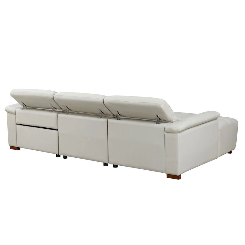 Wall-Hugger Electric Reclining L-Shaped Sofa in Genuine Leather with USB Port