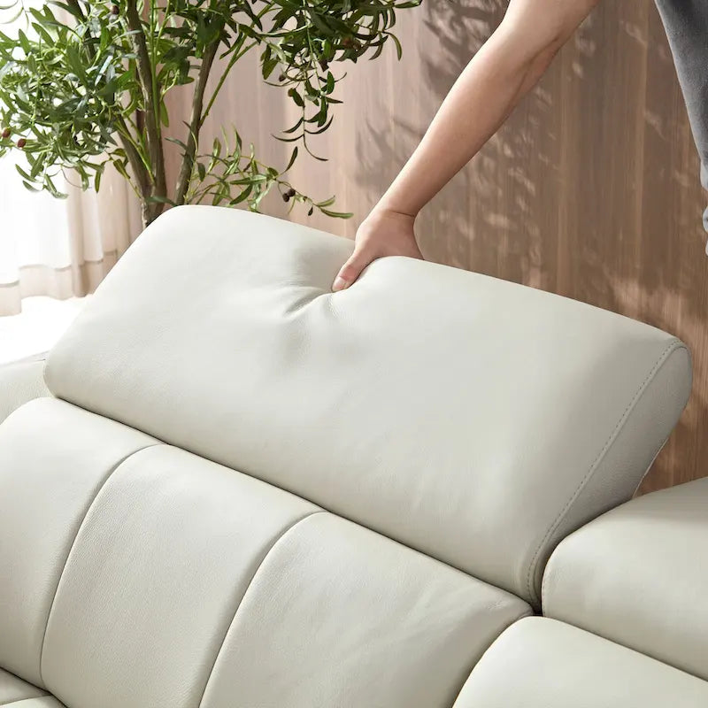 Wall-Hugger Electric Reclining L-Shaped Sofa in Genuine Leather with USB Port