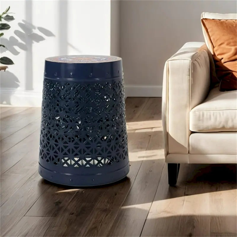 Lace Cut Metal Side Table