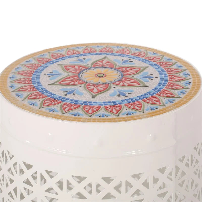 Lace Cut Metal Side Table