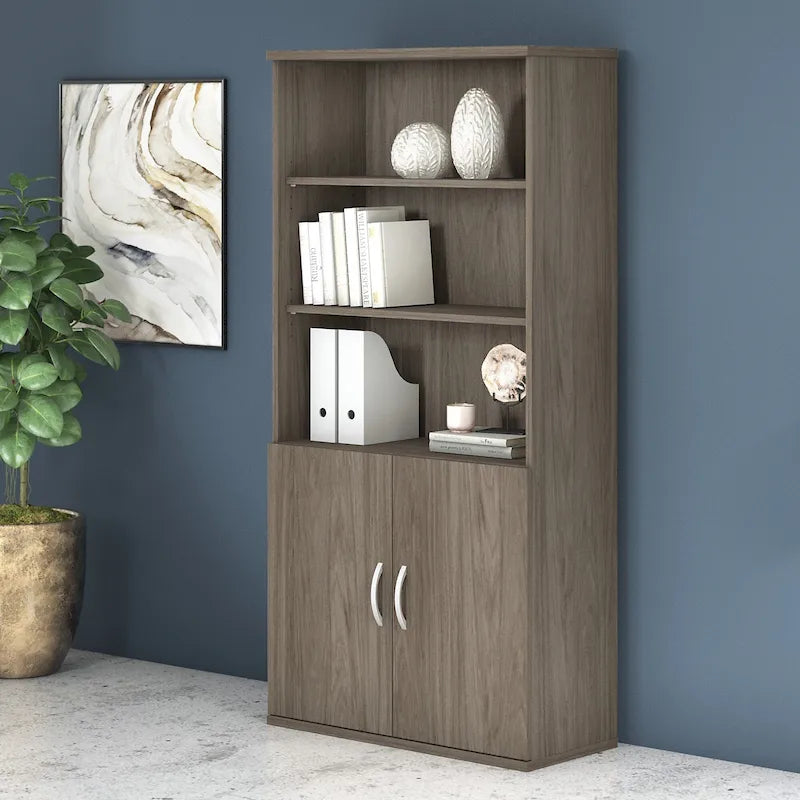 5-Shelf Bookcase with Doors