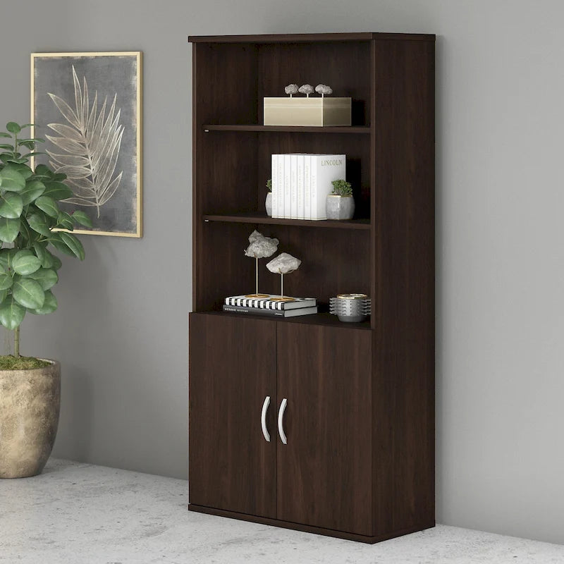 5-Shelf Bookcase with Doors