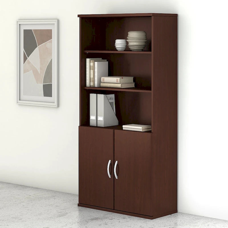 Bücherregal mit 5 Fächern und Türen