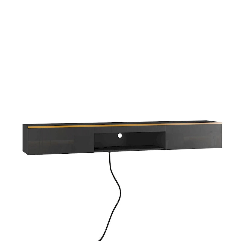 69" Floating Wall-Mounted TV Stand with 16 Color LEDs