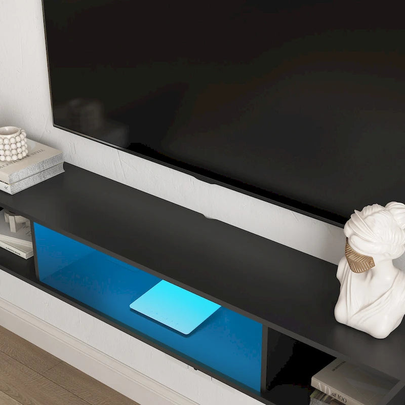 69" Floating Wall-Mounted TV Stand with 16 Color LEDs