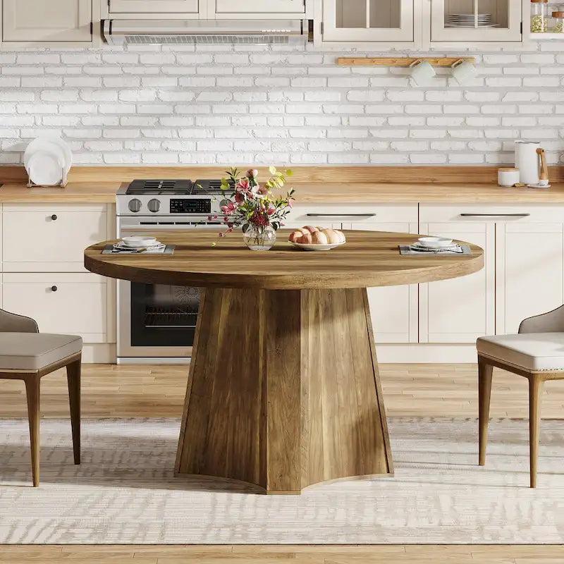 47-Inch Round Dining Table for 4-6 People