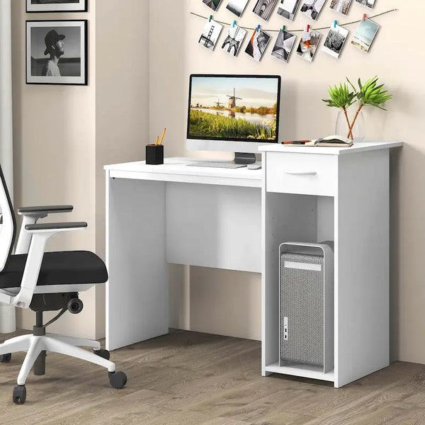 Computer Desk with Drawer, Modern Laptop PC Desk