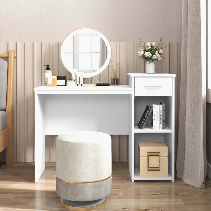 Computer Desk with Drawer, Modern Laptop PC Desk