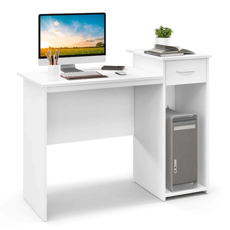 Computer Desk with Drawer, Modern Laptop PC Desk