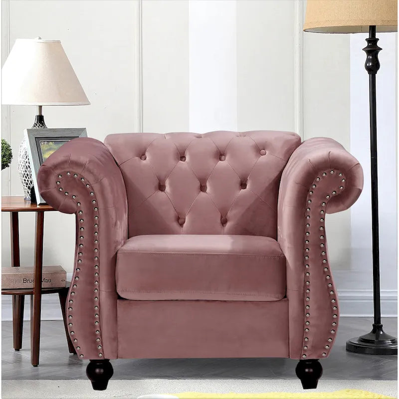 Polstersessel mit plissierten Armlehnen, Crushed Velvet