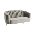Contemporary Velvet Microfiber Tufted Loveseat