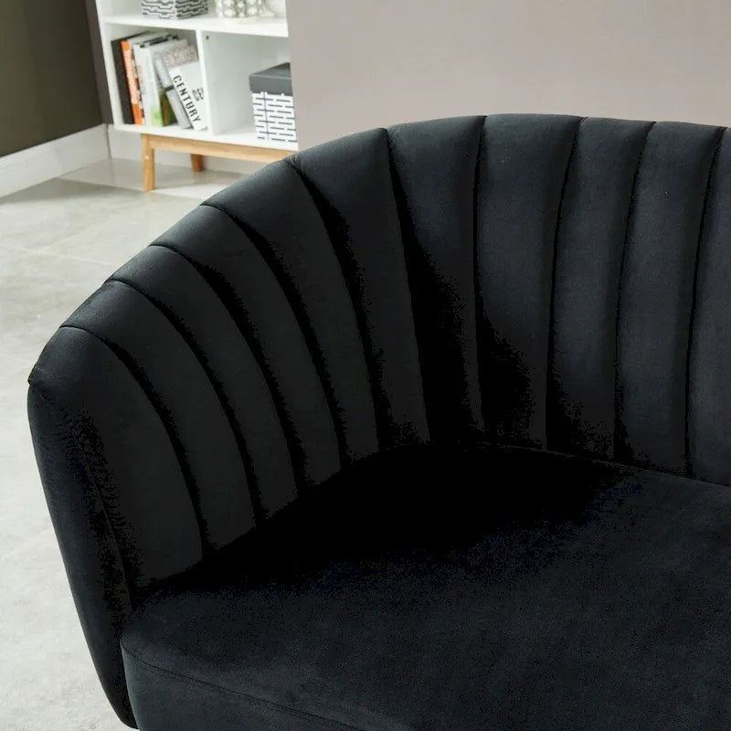 Contemporary Velvet Microfiber Tufted Loveseat