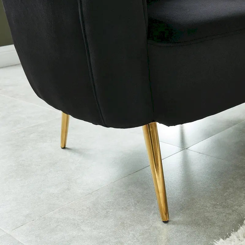 Contemporary Velvet Microfiber Tufted Loveseat