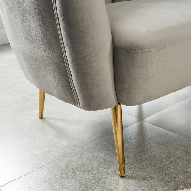 Contemporary Velvet Microfiber Tufted Loveseat