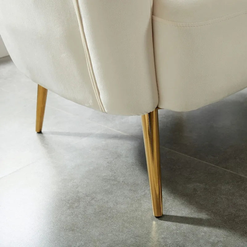 Contemporary Velvet Microfiber Tufted Loveseat