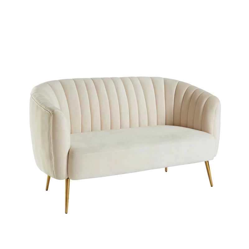 Contemporary Velvet Microfiber Tufted Loveseat