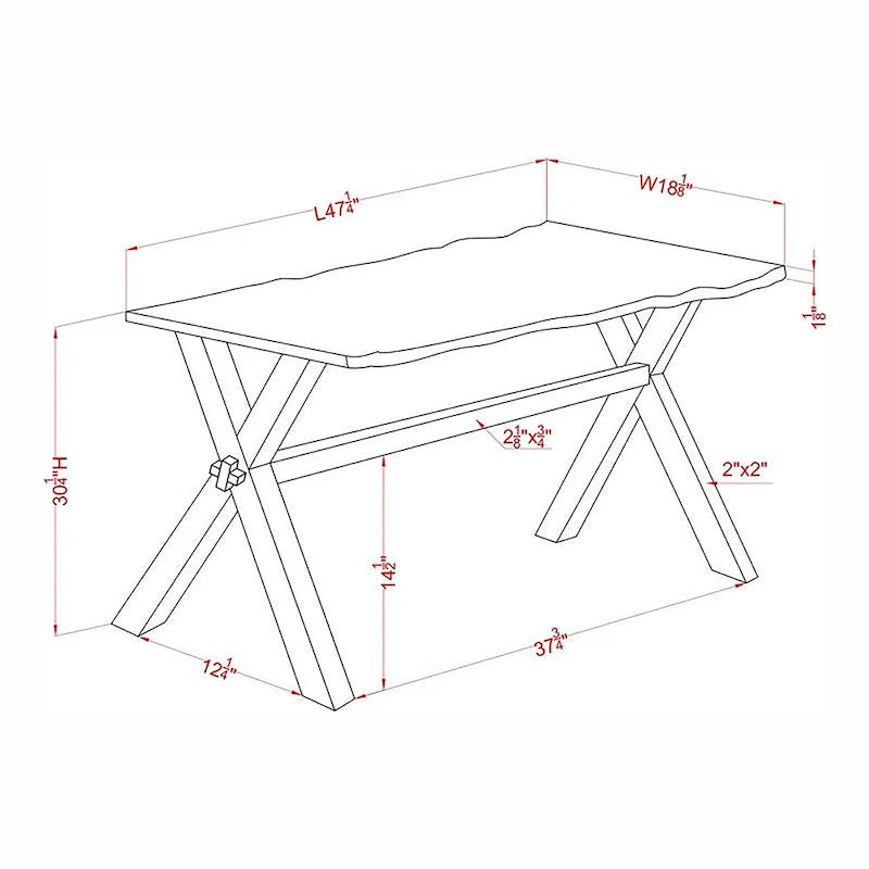 Transitional Walnut 47-Inch Solid Wood Sofa Table