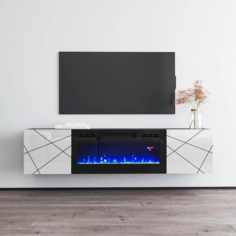 Mobile TV da 63" con camino elettrico