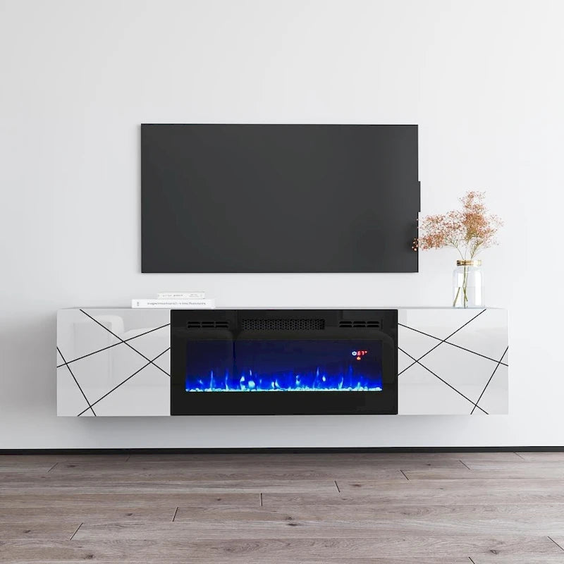 Elektrischer Kamin-TV-Ständer, 63"