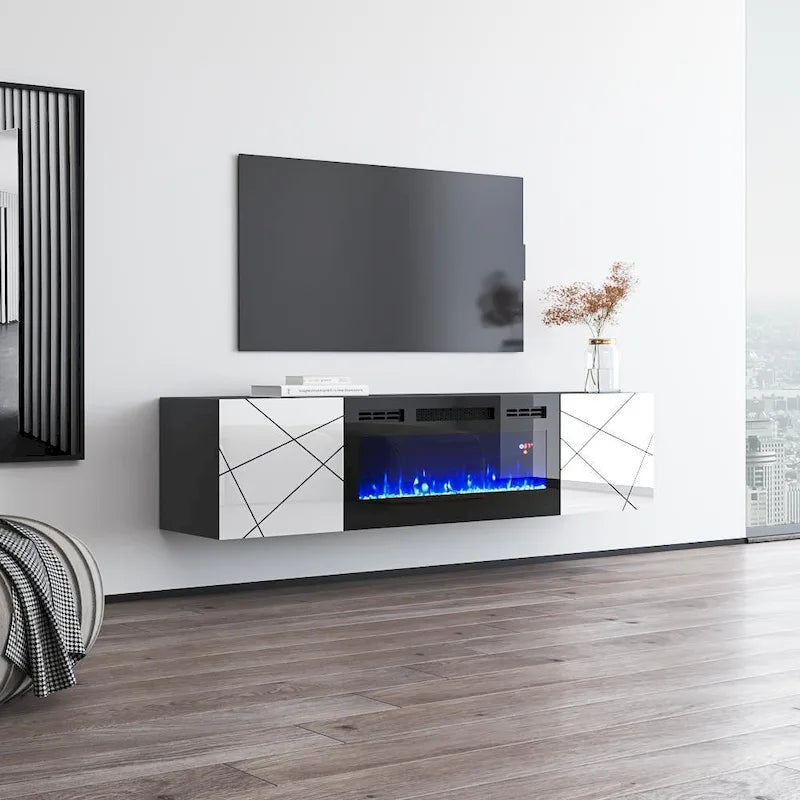 Mobile TV da 63" con camino elettrico