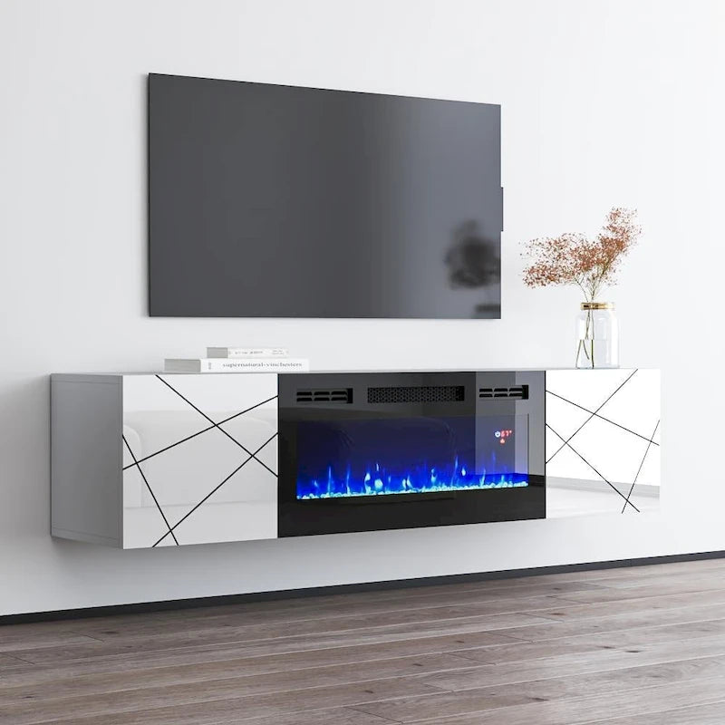 Mobile TV da 63" con camino elettrico