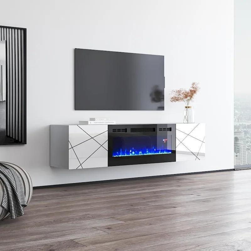 Mobile TV da 63" con camino elettrico