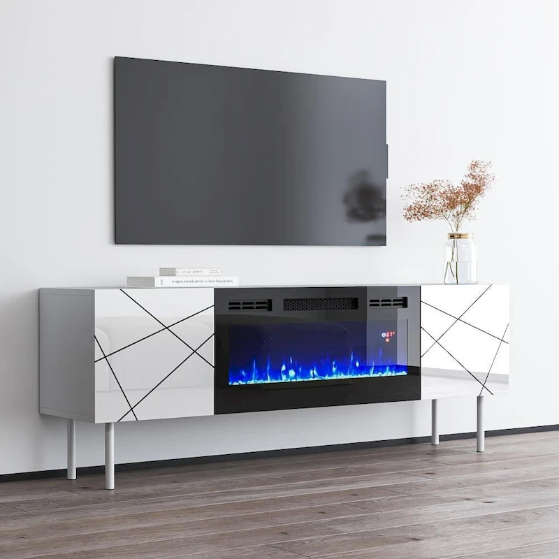 Mobile TV da 63" con camino elettrico