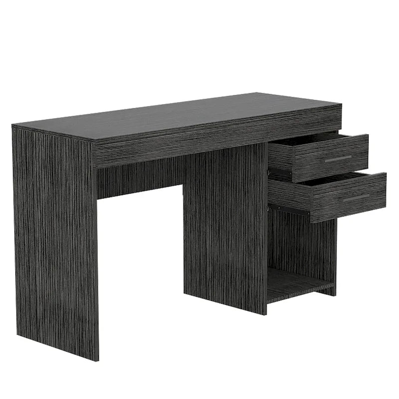 Writing Computer Desk with Two Drawers and Open Shelf