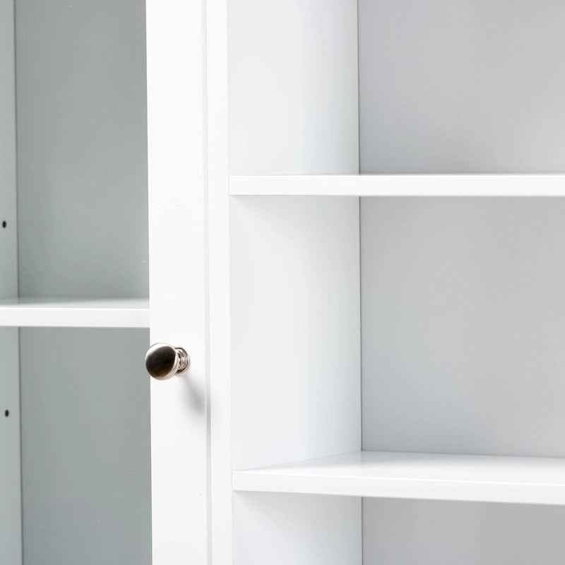 Mobile contenitore bianco da bagno sopra il WC in legno
