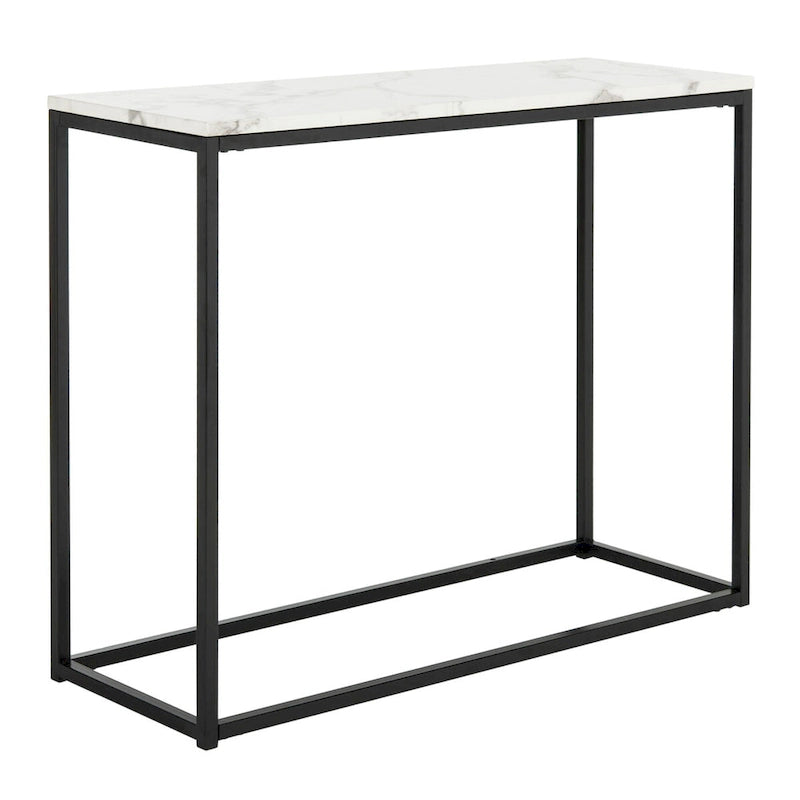 Grey & Marble Console Table with Black Parson's Frame