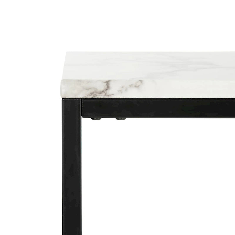 Grey & Marble Console Table with Black Parson's Frame