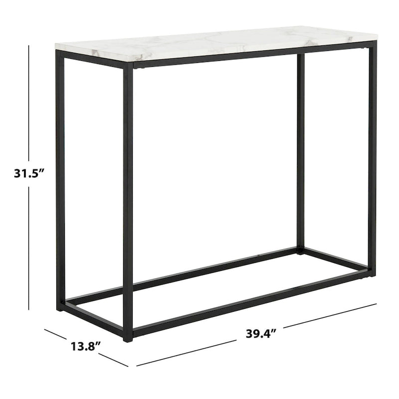 Grey & Marble Console Table with Black Parson's Frame