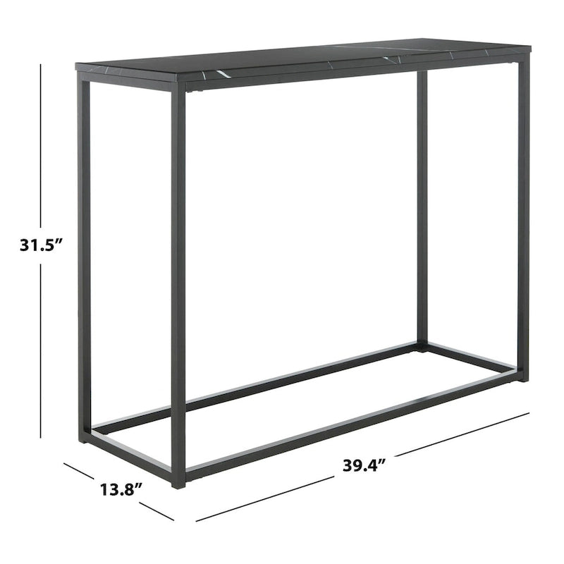 Grey & Marble Console Table with Black Parson's Frame