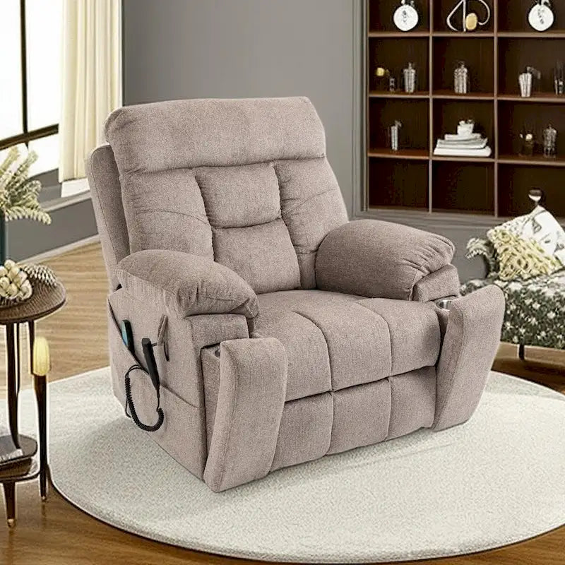 Oversized Dual Motor Power Lift Recliner with Massage and Heat, 400 lbs