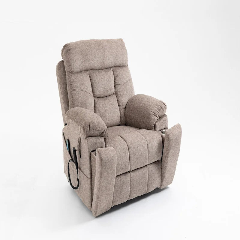 Fauteuil inclinable releveur extra-large à double moteur avec massage et chauffage, 400 lbs