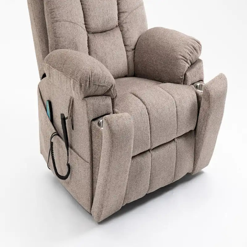 Fauteuil inclinable releveur extra-large à double moteur avec massage et chauffage, 400 lbs