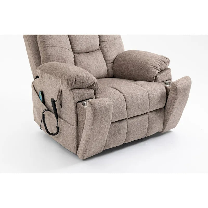 Fauteuil inclinable releveur extra-large à double moteur avec massage et chauffage, 400 lbs