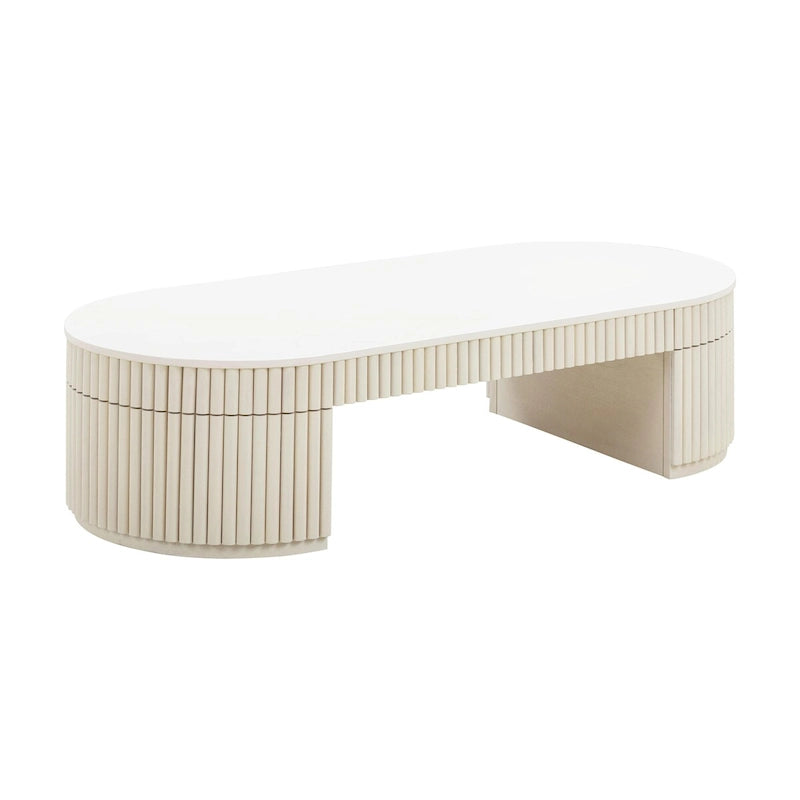 Cream Oval Coffee Table