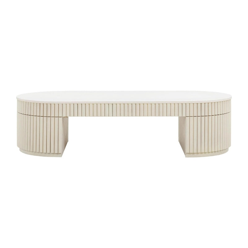 Cream Oval Coffee Table