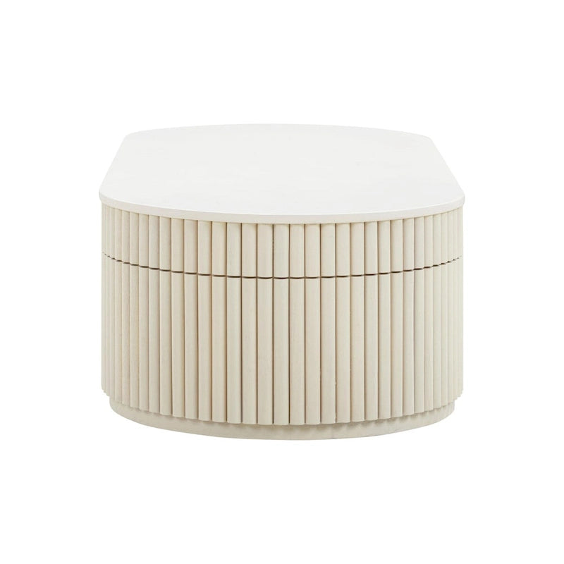 Cream Oval Coffee Table