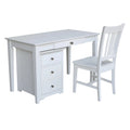 Aktenschrank mit zwei Schubladen sowie Schreibtisch und Stuhl