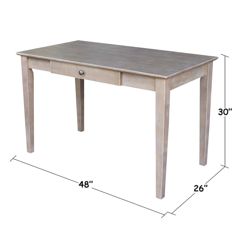 Aktenschrank mit zwei Schubladen sowie Schreibtisch und Stuhl