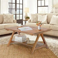 Farmhouse Wood Coffee Table, A-Frame Design
