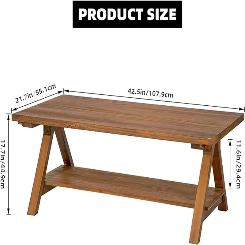 Farmhouse Wood Coffee Table, A-Frame Design