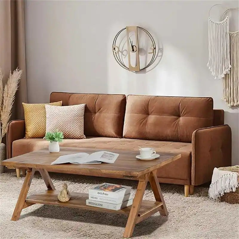 Farmhouse Wood Coffee Table, A-Frame Design