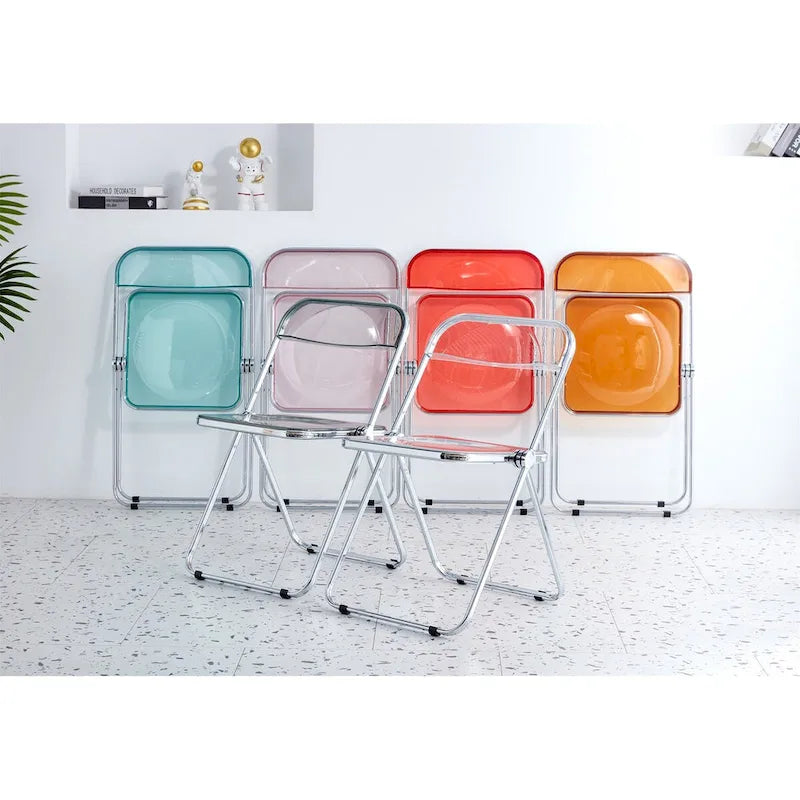 Clear Transparent PC Folding Chair, Yellow