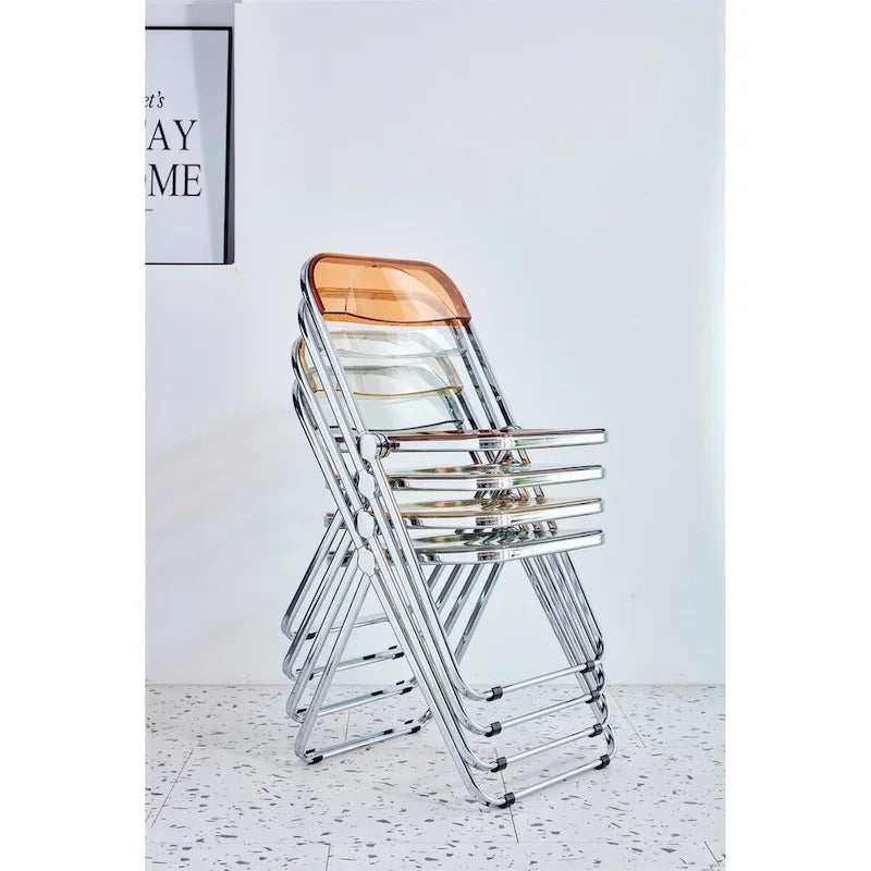 Clear Transparent PC Folding Chair, Yellow